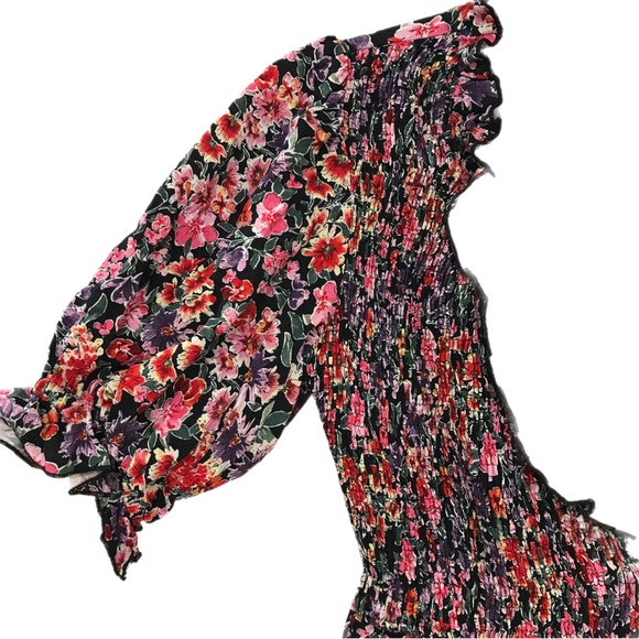 Topshop Floral Front Tie Blouse - Picture 3 of 9